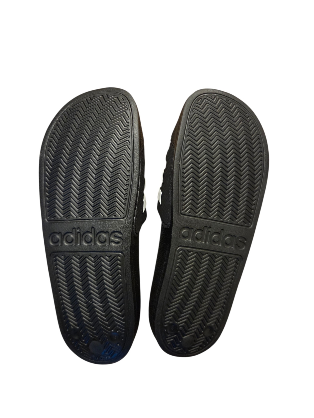 adidas Black and White Adilette Shower Slides - Picture 3 of 4